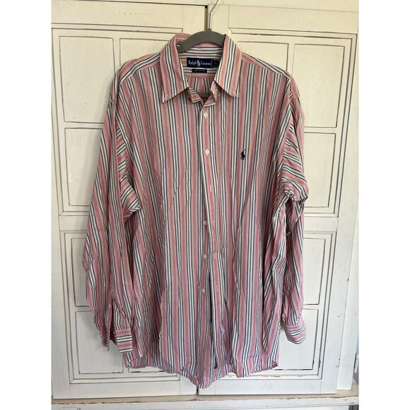 Ralph Lauren size large pink white and green mens button down shirt - Picture 1 of 2